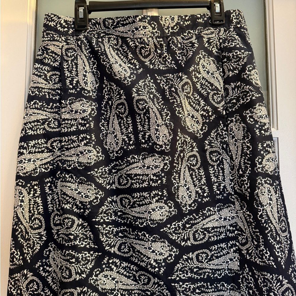 A.P.C. Black and White Patterned A-Line Skirt